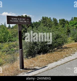 Richtung Sesnon Blvd und Palisades Trail, Los Angeles County, Kalifornien Stockfoto