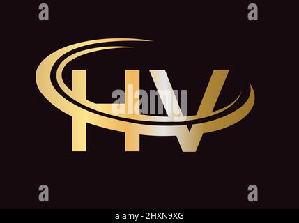 Ursprünglicher Monogrammbuchstabe HV Logo Design-Vektor. Design-Vorlage für HV-Logos Stock Vektor