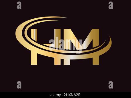 Initial Monogram Letter HM Logo Design-Vektor. HM Logo Design-Vorlage Stock Vektor