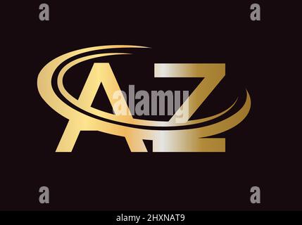 Initial Monogram Letter AZ Logo Design Vector. AZ-Logo-Designvorlage Stock Vektor