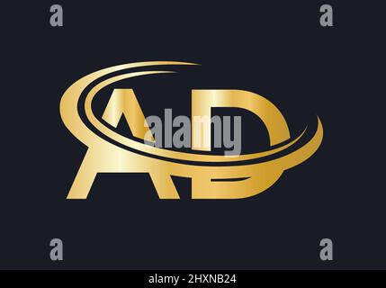 Ursprünglicher Monogramm Buchstabe AD Logo Design-Vektor. DESIGN-Vorlage FÜR WERBELOGOS Stock Vektor