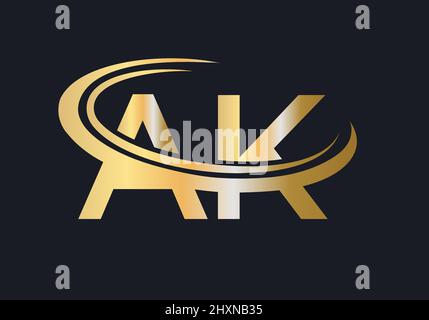 Initial Monogram Letter AK Logo Design Vector. Vorlage für das AK-Logo-Design Stock Vektor