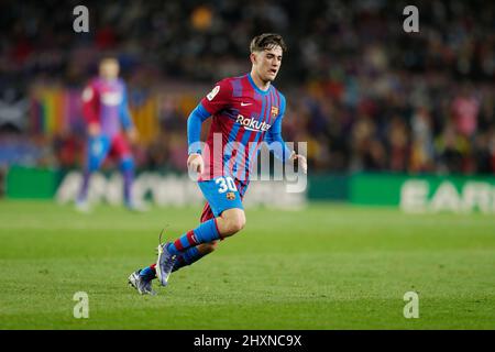 Barcelona, Spanien. 13. März 2022. Gavi (Barcelona) Fußball: Spanisches Spiel 'La Liga Santander' zwischen dem FC Barcelona 4-0 CA Osasuna im Estadio Camp Nou in Barcelona, Spanien. Quelle: Mutsu Kawamori/AFLO/Alamy Live News Stockfoto