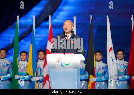 Präsident von BOCOG Cai Qi, 13. MÄRZ 2022: Abschlusszeremonie der Paralympischen Winterspiele 2022 in Peking im Nationalstadion in Peking, China. Kredit: MA SPORT/AFLO/Alamy Live Nachrichten Stockfoto