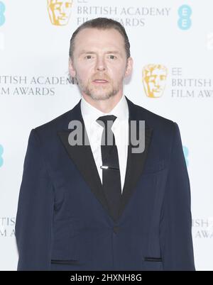 London, Großbritannien. 13. März 2022. Der britische Schauspieler Simon Pegg nimmt am Sonntag, den 13. März 2022, an den EE British Academy Film Awards in der Royal Albert Hall, London, Teil. Foto von Rune Hellestad/UPI Credit: UPI/Alamy Live News Stockfoto