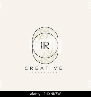 IR Initial Letter Flower Logo Template Vektor Premium-Vektor Stock Vektor
