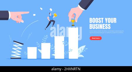 Business Mentor hilft, die Karriere mit Sprungbrett Vektor Illustration zu verbessern. Stock Vektor