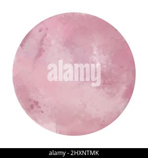 Runder Aquarellfleck mit wischigen Tropfen und Flecken, handbemaltes Element für Social-Media-Geschichten. Stock Vektor