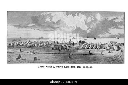 Camp Cross, Point Lookout, MD., 1863-64 aus dem Buch "A history of the Fifth Regiment, New Hampshire Volunteers, in the American Civil war, 1861-1865" von William Child, Veröffentlicht 1893 Stockfoto
