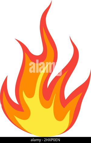 Feuerflamme. Cartoon Camping Nachtlicht-Symbol Stock Vektor