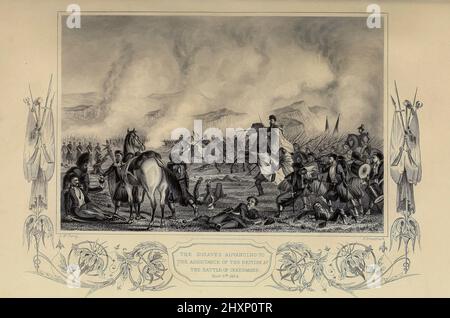 Die Zouaves, die zur Unterstützung der Briten in der Schlacht von Inkermann 5. 1854. November der Krimkrieg (1853-1856), aus dem Buch "die Geschichte des gegenwärtigen Krieges mit Russland : Mit allen Einzelheiten der Operationen der alliierten Armeen " von Henry Tyrrell, Erscheinungsdatum 1858 Verlag [London] : The London Printing and Publishing Company (Limited) Stockfoto