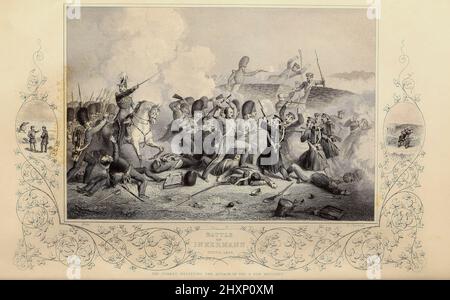 Schlacht von Inkermann November 5. 1854 der Krimkrieg (1853-1856), aus dem Buch "die Geschichte des gegenwärtigen Krieges mit Russland: Geben Sie alle Details der Operationen der alliierten Armeen" von Henry Tyrrell, Erscheinungsdatum 1858 Verlag [London] : The London Printing and Publishing Company (Limited) Stockfoto