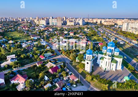 Kathedrale der Heiligen Dreifaltigkeit in Troieshchyna - Kiew, Ukraine Stockfoto