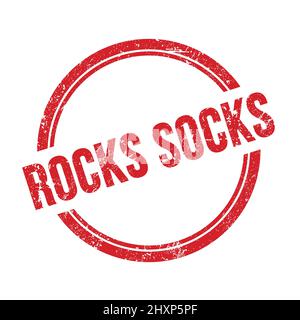 ROCKS SOCKEN Text auf rot grungy vintage runde Stempel geschrieben. Stockfoto