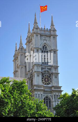 Türme der Westminster Abbey, Westminster, City of Westminster, Westminster Abbey, Greater London, England, Vereinigtes Königreich Stockfoto