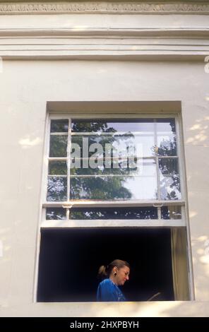 Caryl Churchill zu Hause in London 1988 Stockfoto