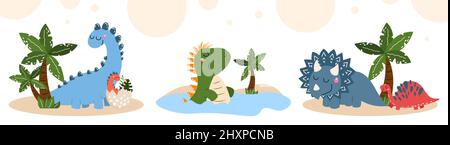 Set von verschiedenen Dinosauriern Stock Vektor