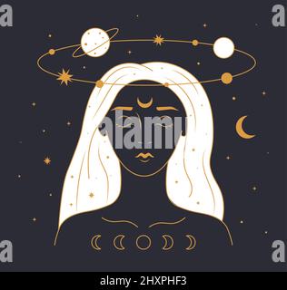 Mystisches Frauenkonzept Stock Vektor