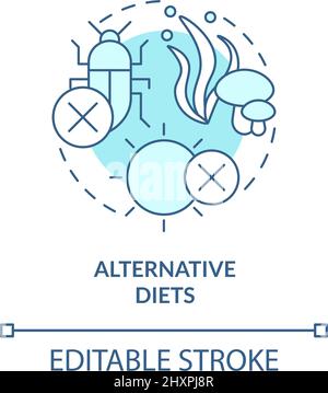 Alternative Diäten türkisfarbenes Konzept Symbol Stock Vektor