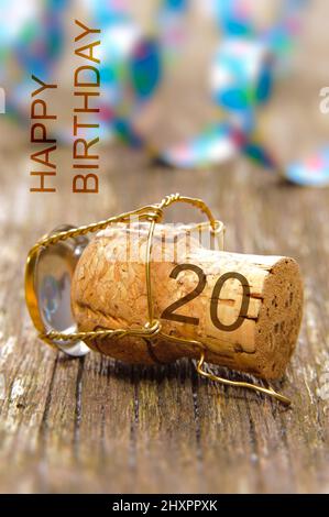 Herzlichen Glückwunsch zum 20. Geburtstag Stockfoto