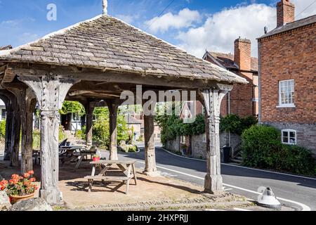 Market Square in Pembridge, Black and White Villages Trail, Herefordshire, England Stockfoto