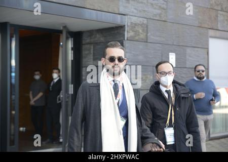 Verona, Italien. 13. März 2022. Edoardo De Laurentiis, Sohn des Präsidenten von SSC NAPOLI Aurelio De Laurentiis und Vizepräsident von SSC NAPOLI. (Bild: © Mariano Montella/Pacific Press via ZUMA Press Wire) Stockfoto