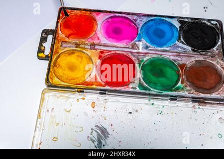 Öffnen Sie die Aquarell-Hülle. Stockfoto