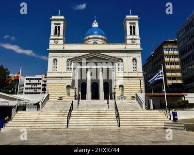 Kirche von Agios Nikolaos, eine griechisch-orthodoxe Kirche in Piräus, Athen, Griechenland. Stockfoto