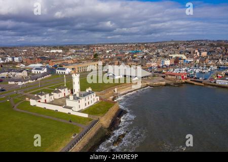 Bell Rock Signal Tower Museum, Hafen von Arbroath, Angus, Schottland, Großbritannien Stockfoto