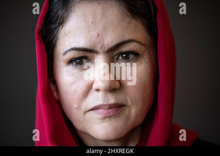 Fawzia Koofi, ehemalige Abgeordnete des afghanischen Parlaments, ist die erste stellvertretende Sprecherin überhaupt, die in diesem Jahr mit dem Anna Politkovskaya Award ausgezeichnet wurde Stockfoto