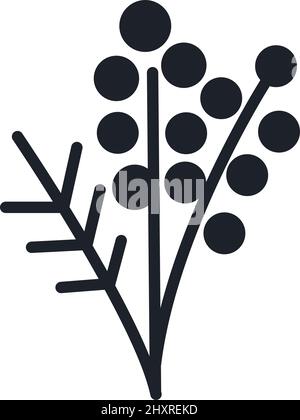 Mimosa-Symbol. Frühling Blumen isoliert Vektor Silhouette Stock Vektor