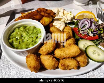 Scampi-Mahlzeit Stockfoto