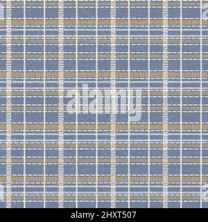 Farmhouse blau nahtlose Karo Vektor-Muster. Gingham Baby Farbe Checker Hintergrund. Gewebter Tweed-Druck auf der ganzen Linie. Stock Vektor