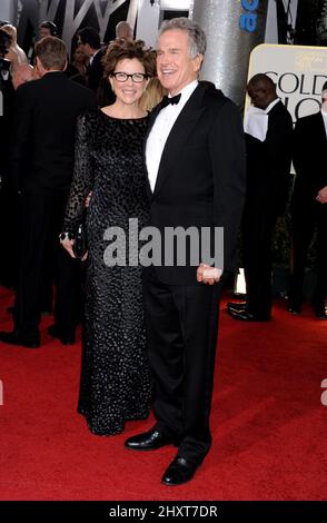 Annette Bening und Warren Beatty kommen zur jährlichen Verleihung der Golden Globe Awards 68. im Beverly Hilton Hotel in Los Angeles, CA, USA, an Stockfoto