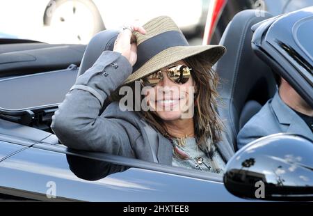 Steven Tyler wird beim Einkaufen in Los Angeles, USA gesehen. Stockfoto