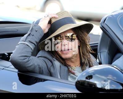 Steven Tyler wird beim Einkaufen in Los Angeles, USA gesehen. Stockfoto