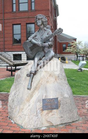 Statue von Dolly Parton im Sevier County Courthouse, Tennessee Stockfoto