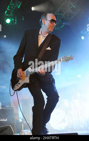 Mick Jones von Big Audio Dynamite beim Coachella Valley Music and Arts Festival im Empire Polo Field, Kalifornien. Stockfoto