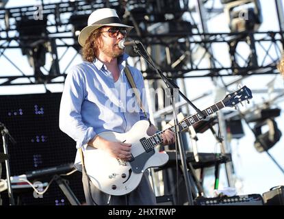 Kevin Drew von Broken Social Scene beim Coachella Valley Music and Arts Festival im Empire Polo Field, Kalifornien. Stockfoto