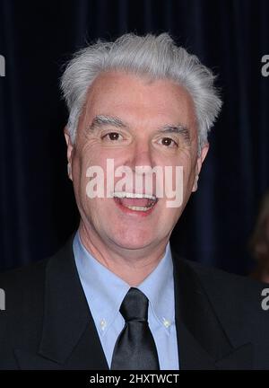 David Byrne nahm am Dinner der Korrespondenten-Vereinigung des Weißen Hauses Teil, das im Washington Hilton in Washington DC, USA, stattfand. Stockfoto