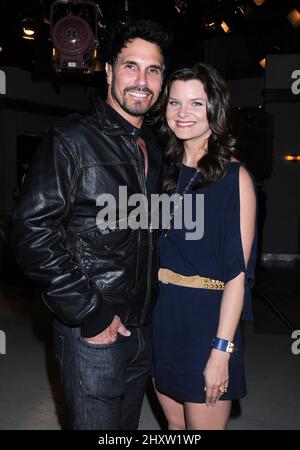 Don Diamont und Heather Tom bei der kühnen und schönen Feier für ihre tagsüber nominierten Emmy-Nominierungen auf der Bühne 31 in den CBS Television Studios, Burbank. Stockfoto