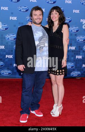 Jack Black und Tanya Haden während des American Idol Grand Finale 2011 im Nokia Theater L.A. Live, Kalifornien Stockfoto