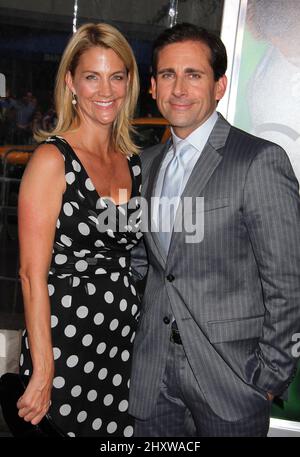 Steve Carell und seine Frau Nancy Carell nahmen an der Weltpremiere „Crazy, Stupid, Love“ im Ziegfeld Theater in New York, USA, Teil. Stockfoto