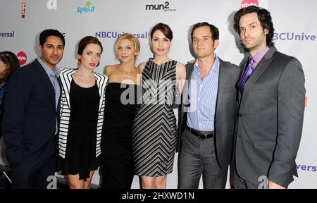 Maulik Pancholy, Zoe Lister Jones, Rhea Seehorn, Daniel O'Brien und Chris D'Elia während der NBC Universal Press Tour All Star Party im Bazaar im SLS Hotel, Los Angeles Stockfoto