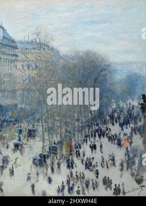 Boulevard des Capucines ist ein Öl auf Leinwand Straßenszene Gemälde von Französisch Impressionisten Claude Monet erstellt im Jahr 1873 Stockfoto