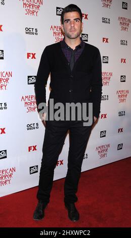 Zachary Quinto nahm an der Premiere von FX's 'American Horror Story' Teil, die im ArcLight Cinerama Dome in Los Angeles, USA, stattfand. Stockfoto