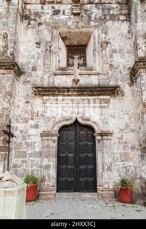 San Javier, Loreto, Baja California Sur, Mexiko. Die San Francisco Mission in San Javier. Stockfoto