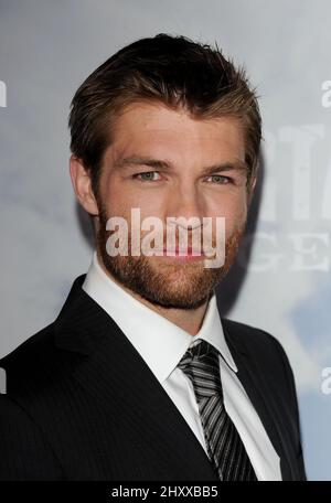 Liam McIntyre kommt zur Premiere von „Spartacus Vengeance“ im ArcLight in Los Angeles, USA. Stockfoto