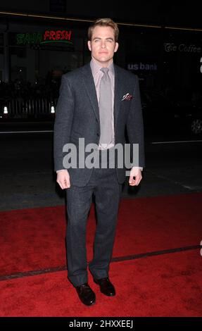 Chris Pine während der Premiere von „This means war“ in Los Angeles im chinesischen Theater in Hollywood, Kalifornien Stockfoto