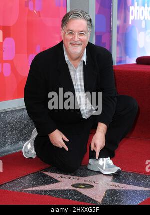 Matt Groening bei seiner Starzeremonie in Hollywood in Los Angeles, USA. Stockfoto